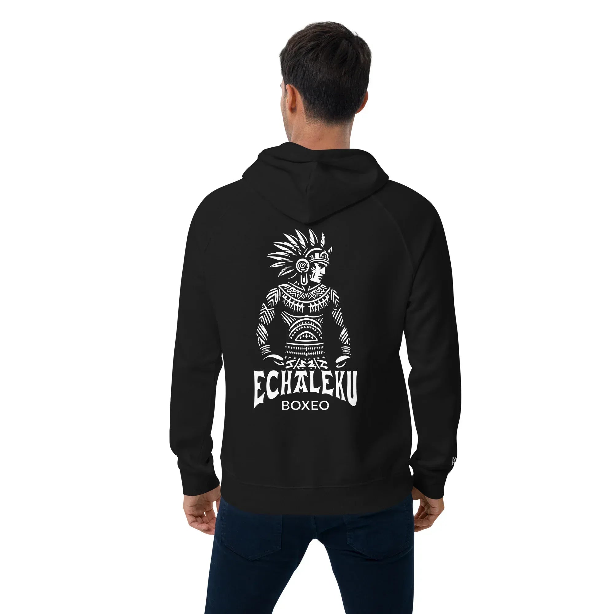 Sudadera Bordada Capucha Unisex Indio Mexicano Boxeador - Echaleku Boxeo
