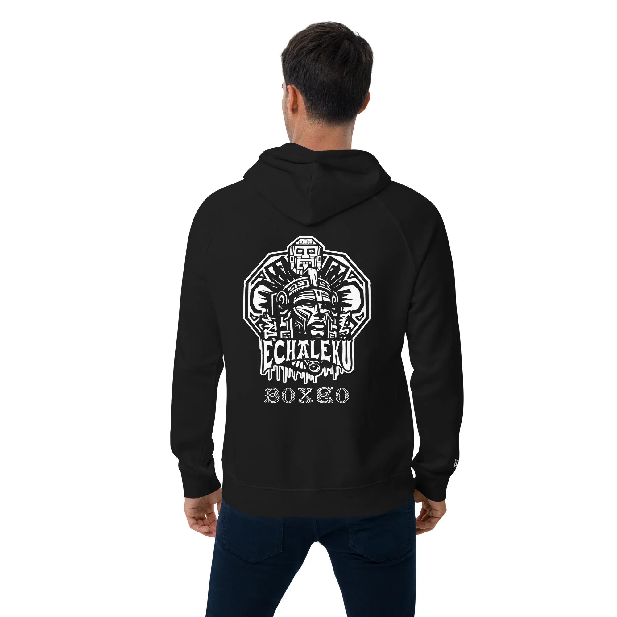 Sudadera Bordada Capucha Unisex Cabeza Indio Mexicano - Echaleku Boxeo