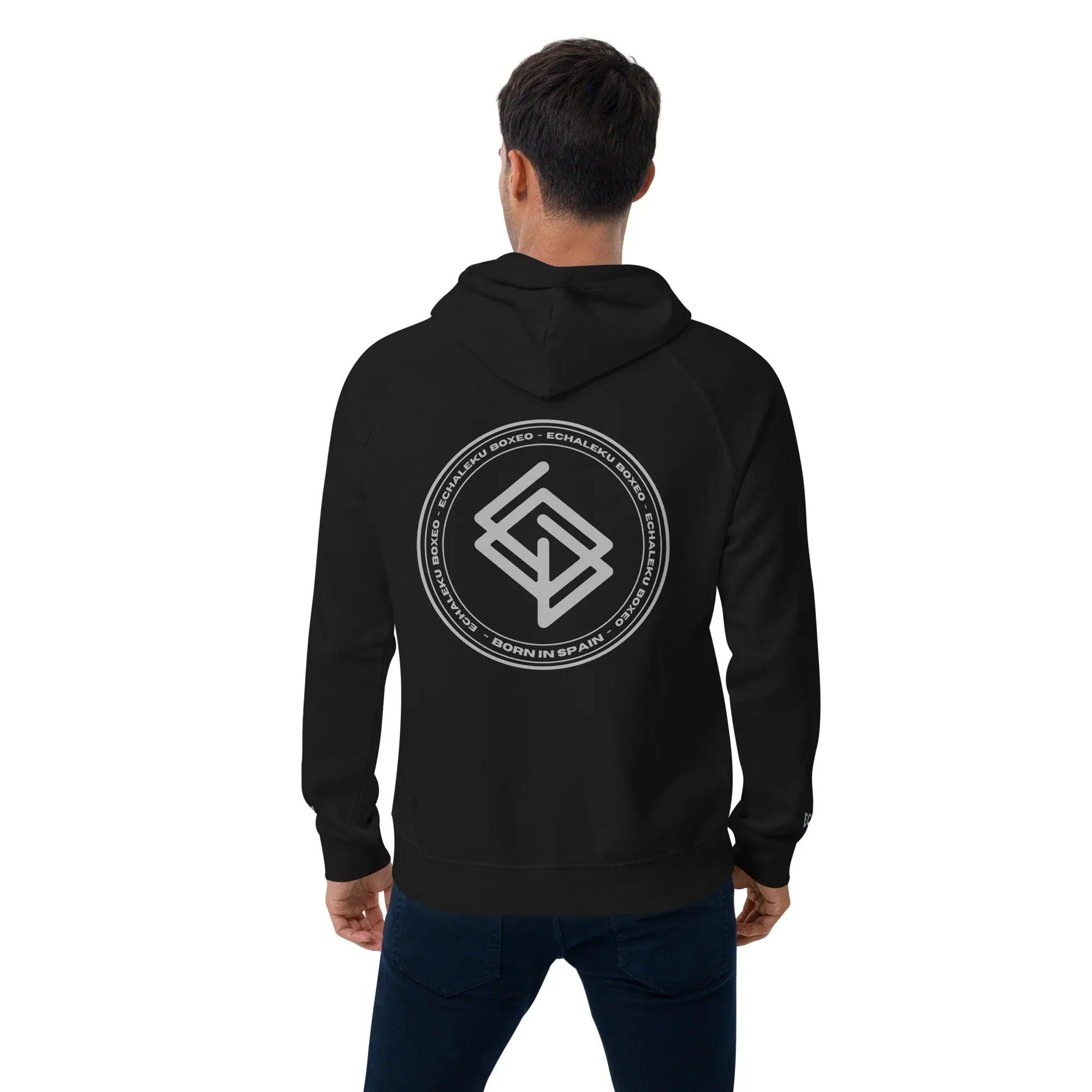 Sudadera Bordada Capucha Unisex Echaleku Boxing Team Silver - Echaleku Boxeo