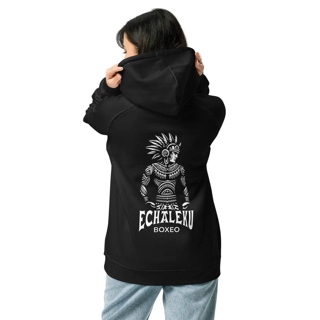 Sudadera Bordada Capucha Unisex Indio Mexicano Boxeador - Echaleku Boxeo