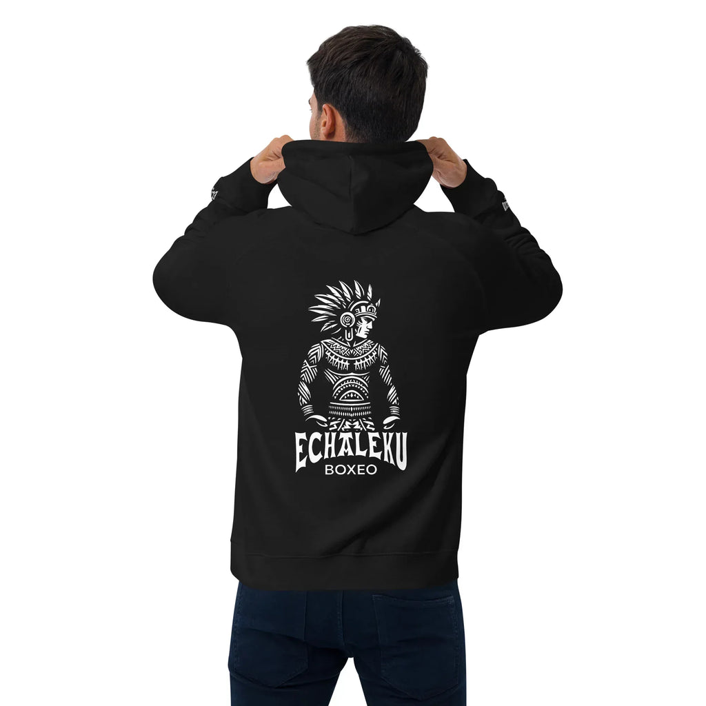 Sudadera Bordada Capucha Unisex Indio Mexicano Boxeador - Echaleku Boxeo