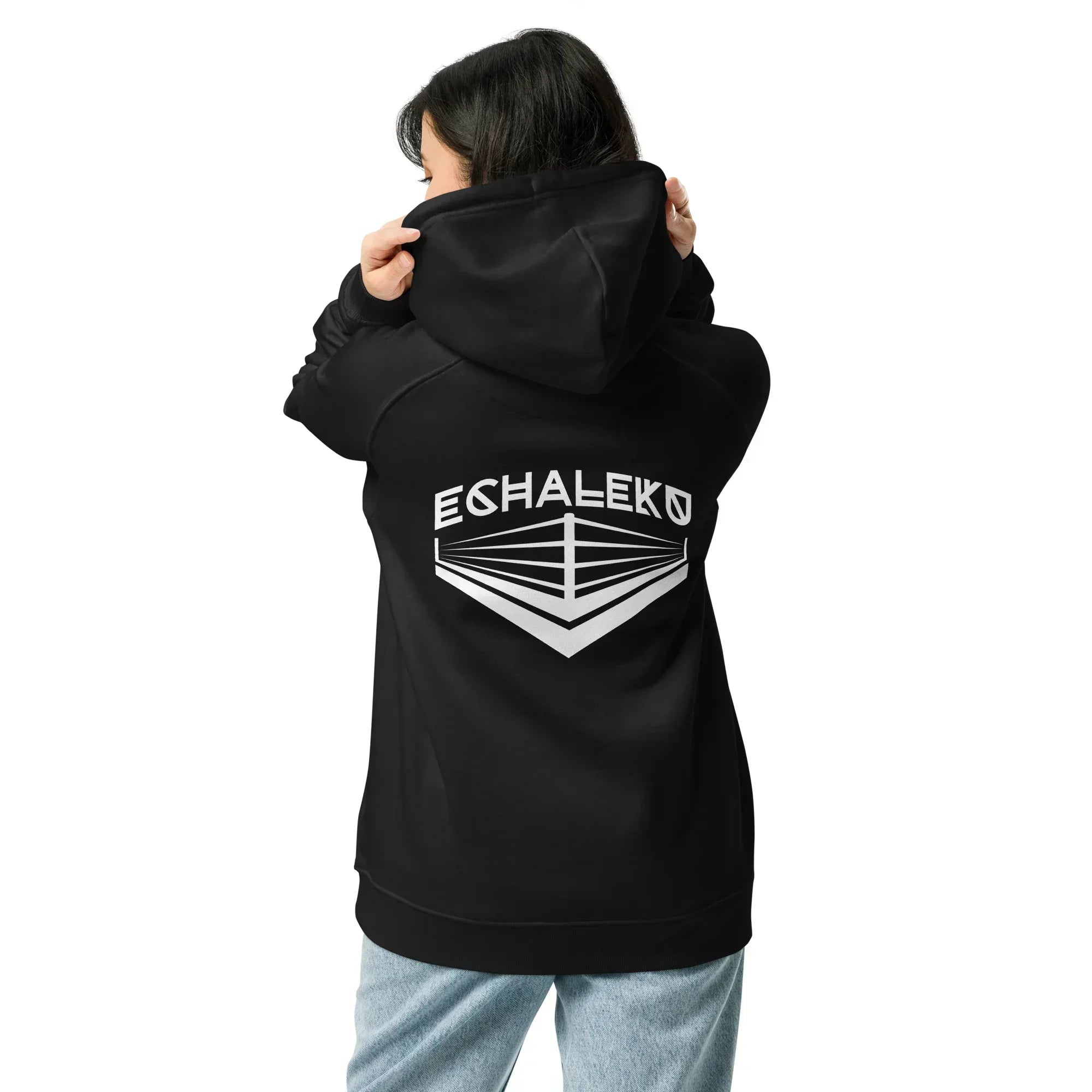 Sudadera Bordada Capucha Unisex Ring lateral - Echaleku Boxeo