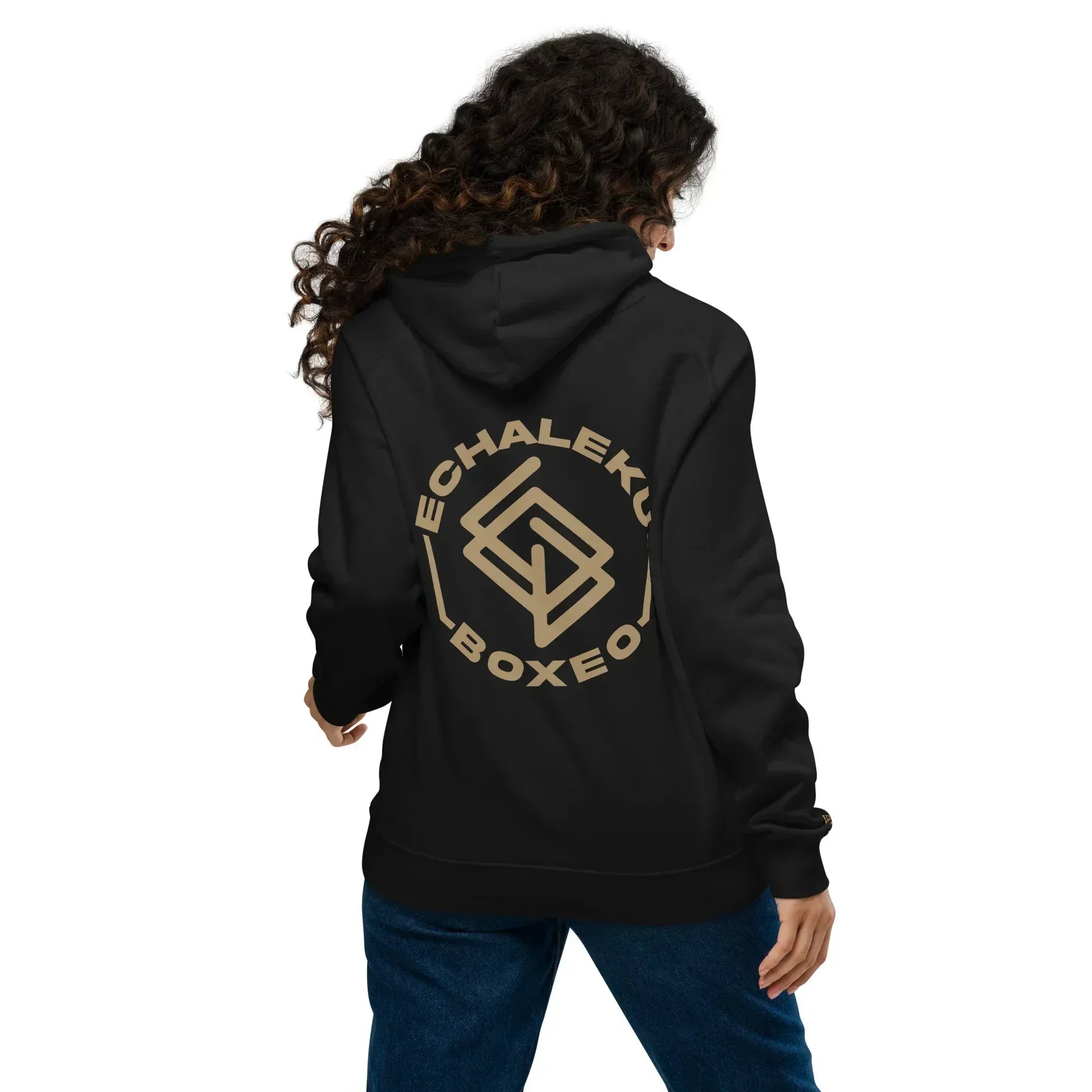Sudadera Bordada Capucha Unisex Logo Ring - Echaleku Boxeo