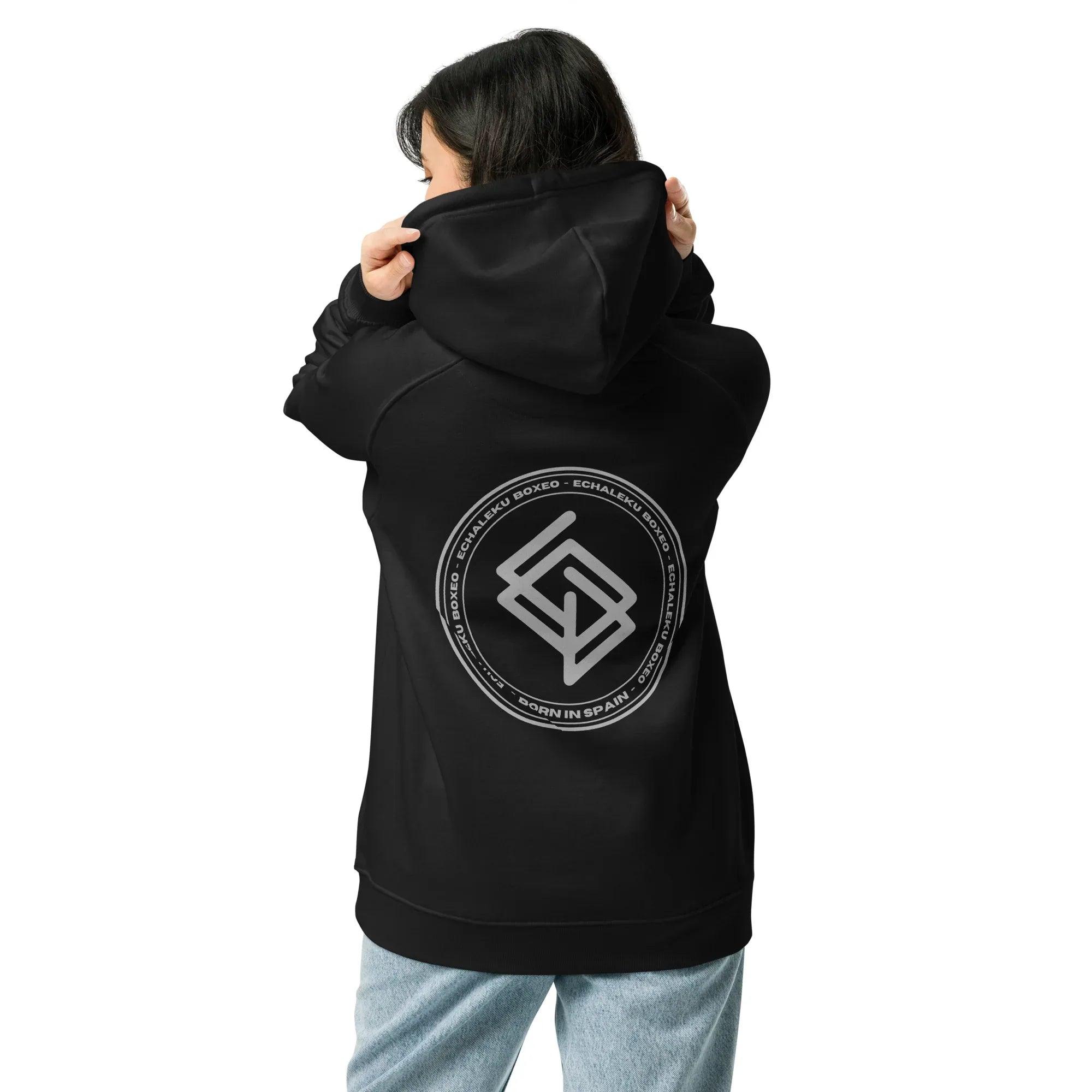 Sudadera Bordada Capucha Unisex Echaleku Boxing Team Silver - Echaleku Boxeo