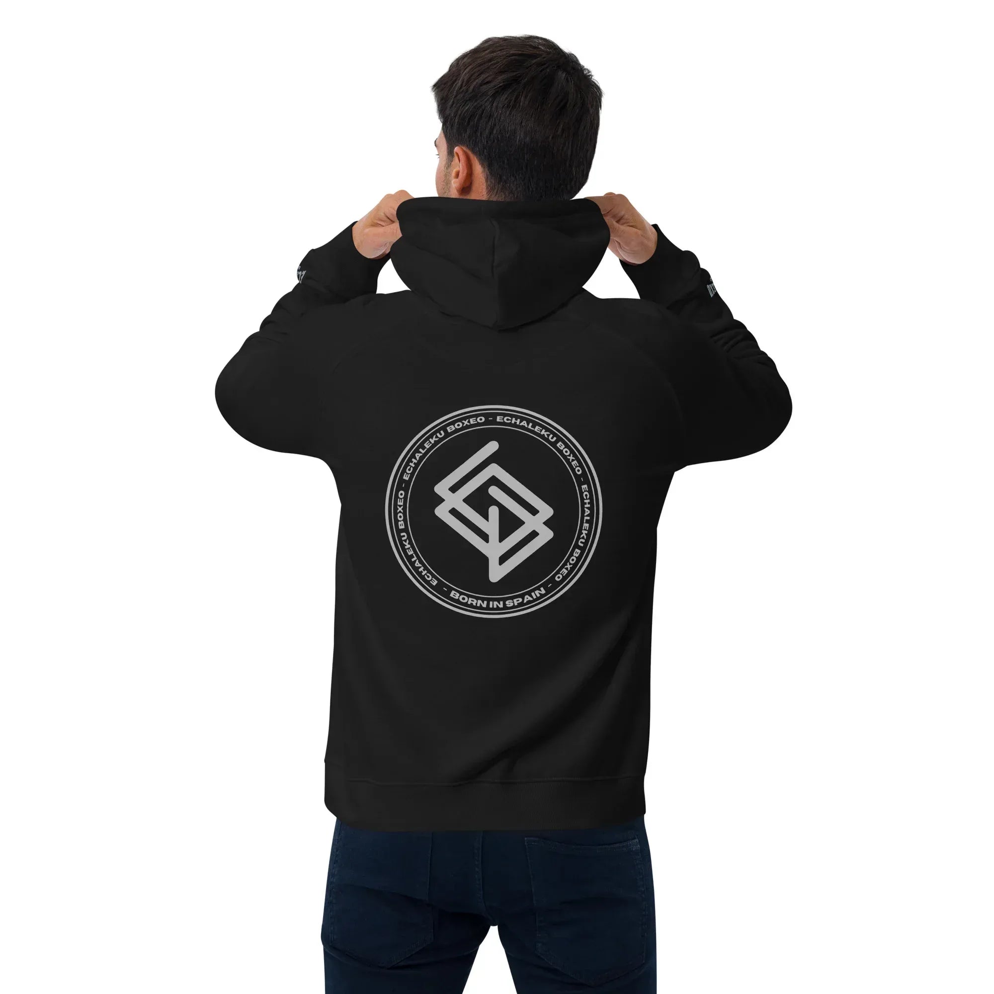 Sudadera Bordada Capucha Unisex Echaleku Boxing Team Silver - Echaleku Boxeo
