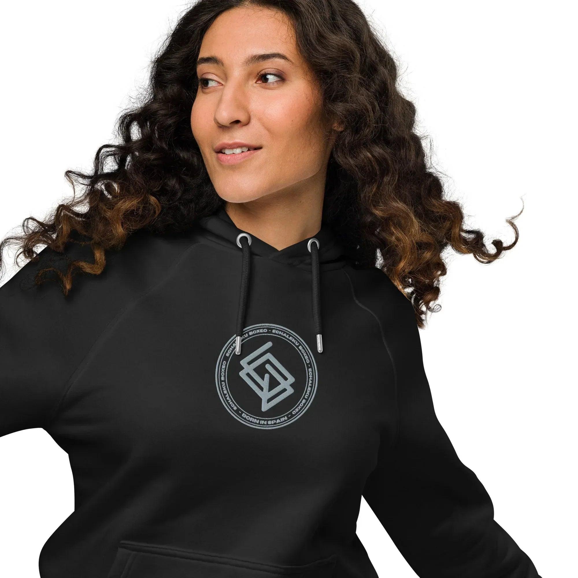 Sudadera Bordada Capucha Unisex Echaleku Boxing Team Silver - Echaleku Boxeo