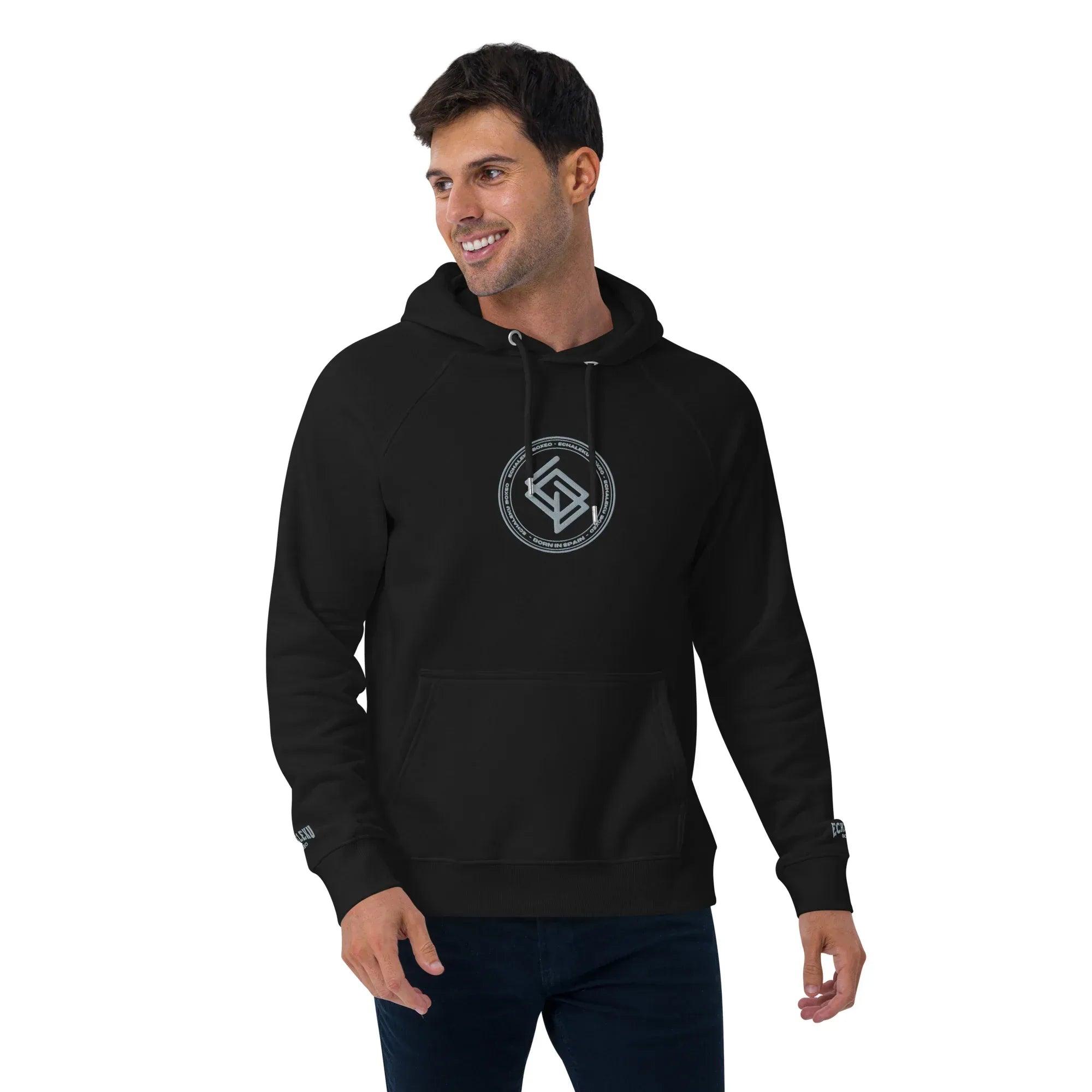 Sudadera Bordada Capucha Unisex Echaleku Boxing Team Silver - Echaleku Boxeo