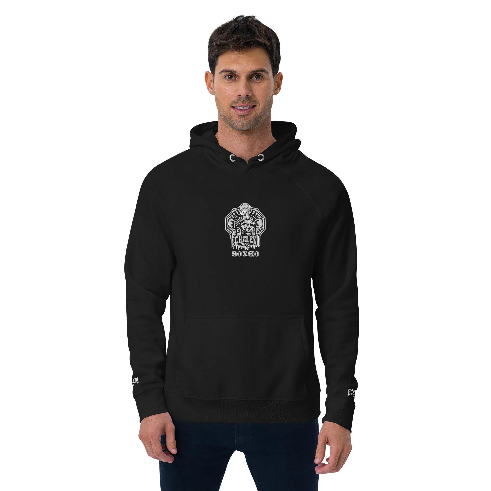 Sudadera Bordada Capucha Unisex Cabeza Indio Mexicano - Echaleku Boxeo