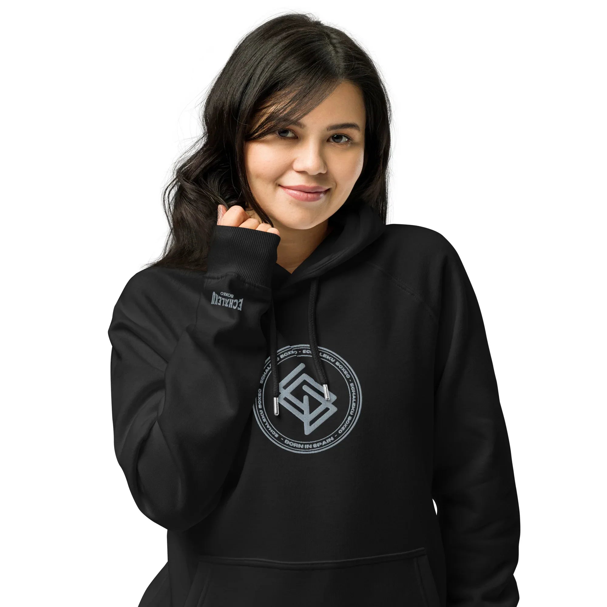 Sudadera Bordada Capucha Unisex Echaleku Boxing Team Silver - Echaleku Boxeo