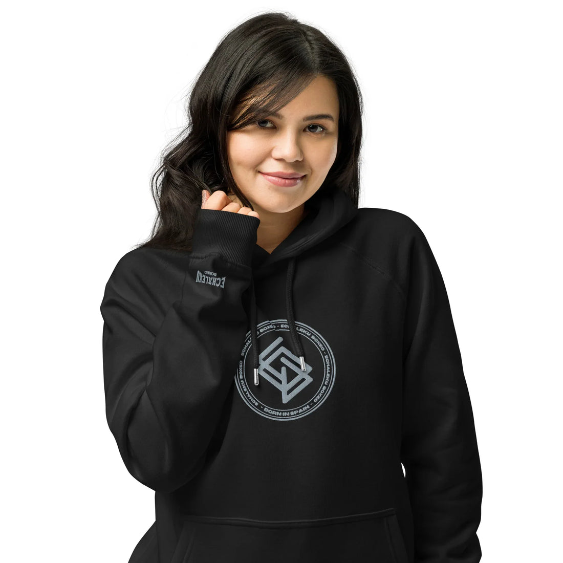 Sudadera Bordada Capucha Unisex Echaleku Boxing Team Silver - Echaleku Boxeo
