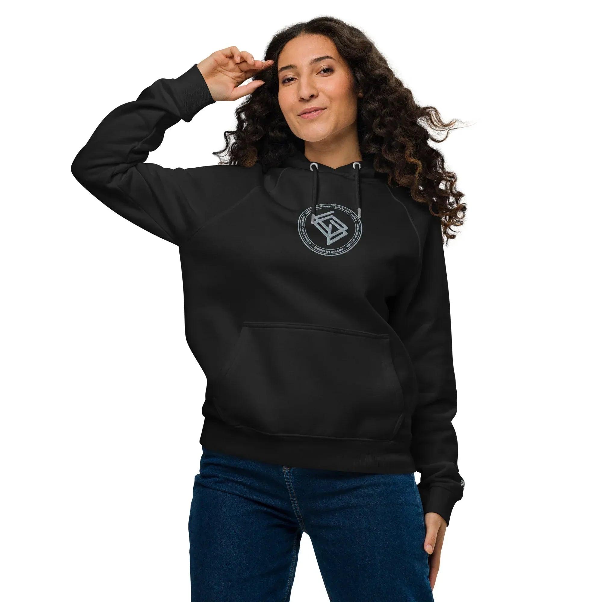 Sudadera Bordada Capucha Unisex Echaleku Boxing Team Silver - Echaleku Boxeo