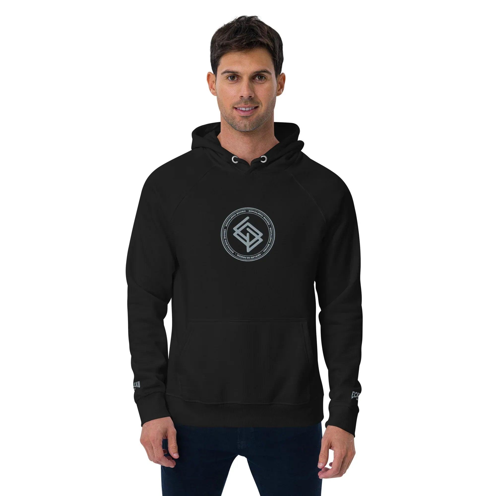 Sudadera Bordada Capucha Unisex Echaleku Boxing Team Silver - Echaleku Boxeo