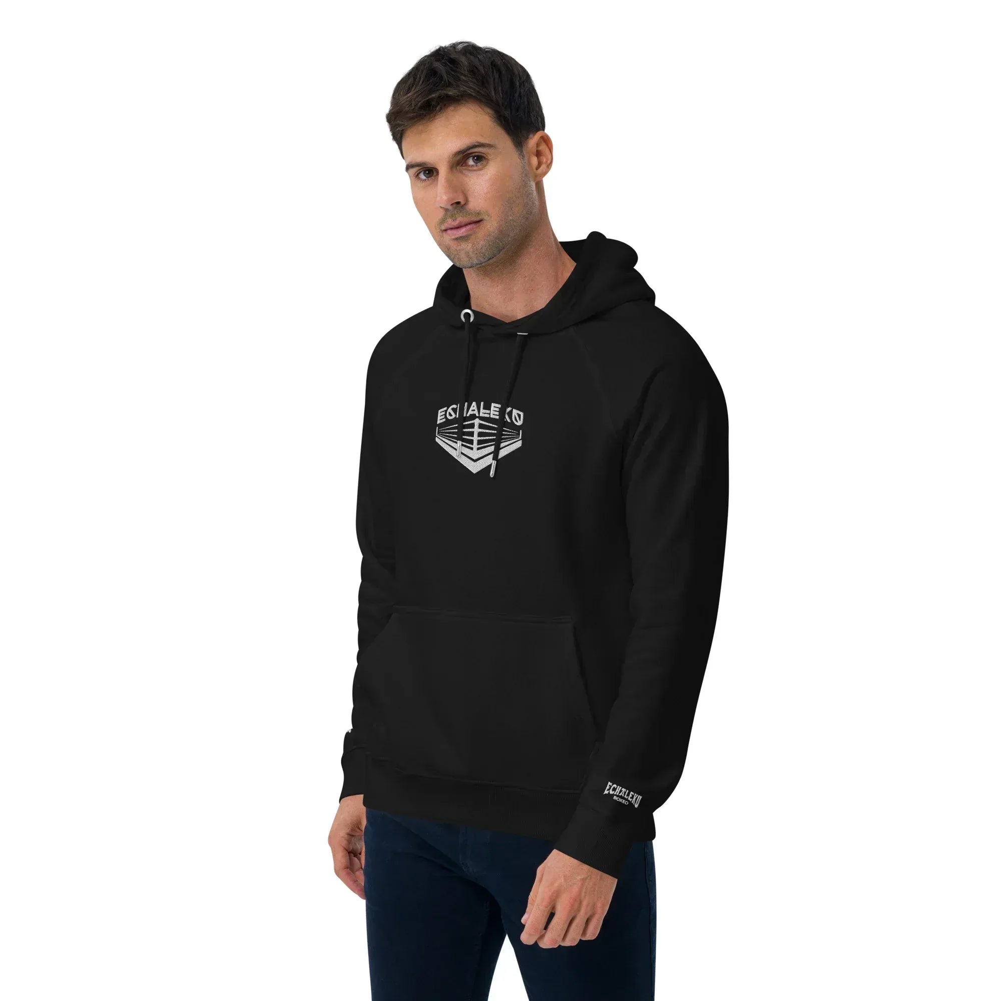 Sudadera Bordada Capucha Unisex Ring lateral - Echaleku Boxeo