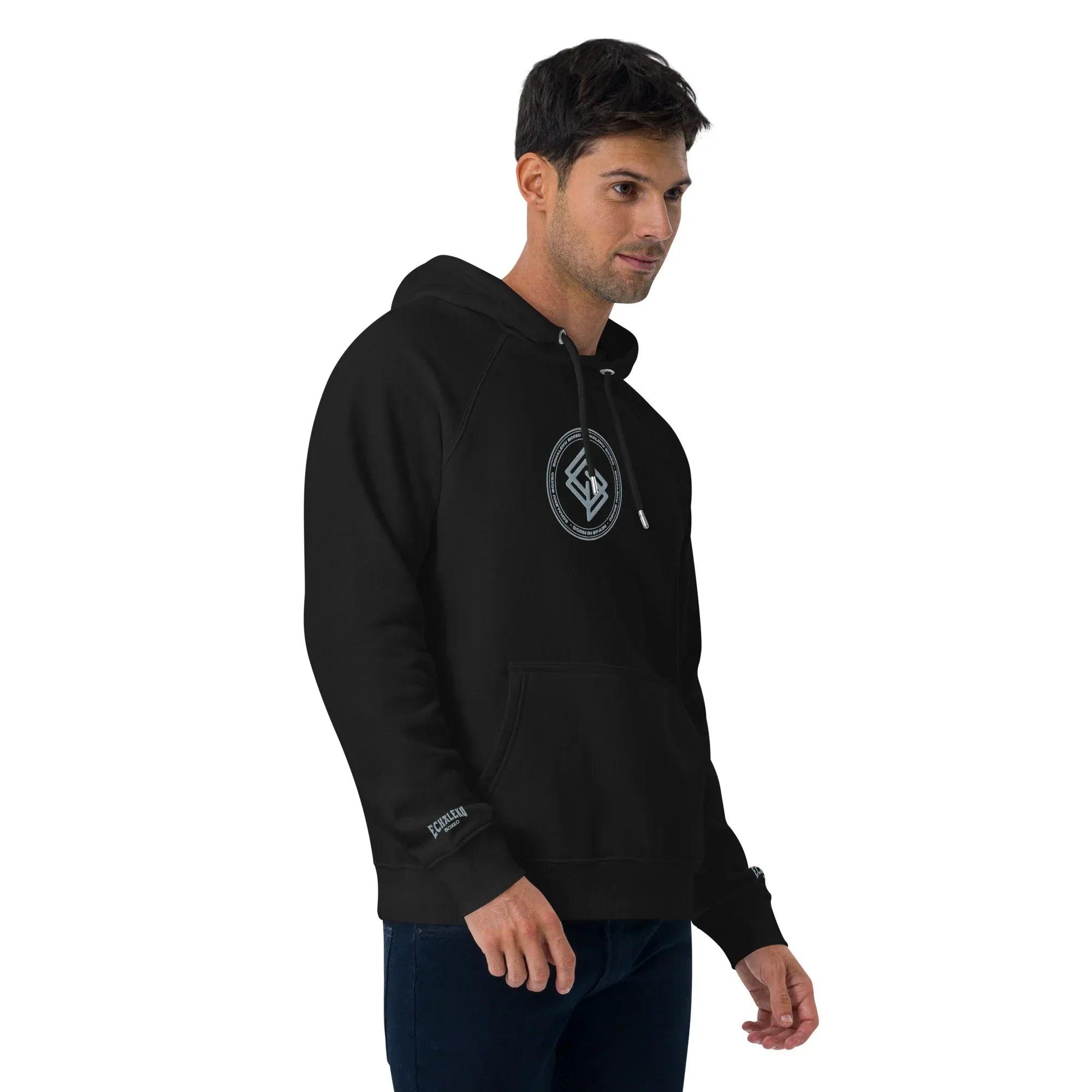 Sudadera Bordada Capucha Unisex Echaleku Boxing Team Silver - Echaleku Boxeo