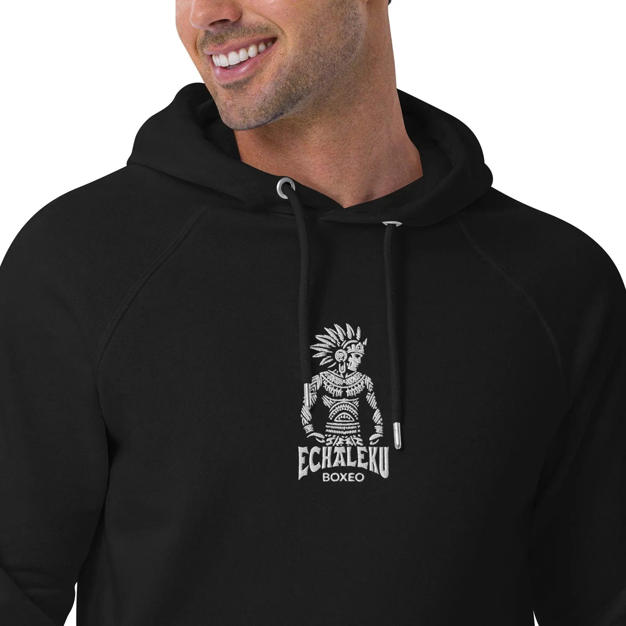 Sudadera Bordada Capucha Unisex Indio Mexicano Boxeador - Echaleku Boxeo