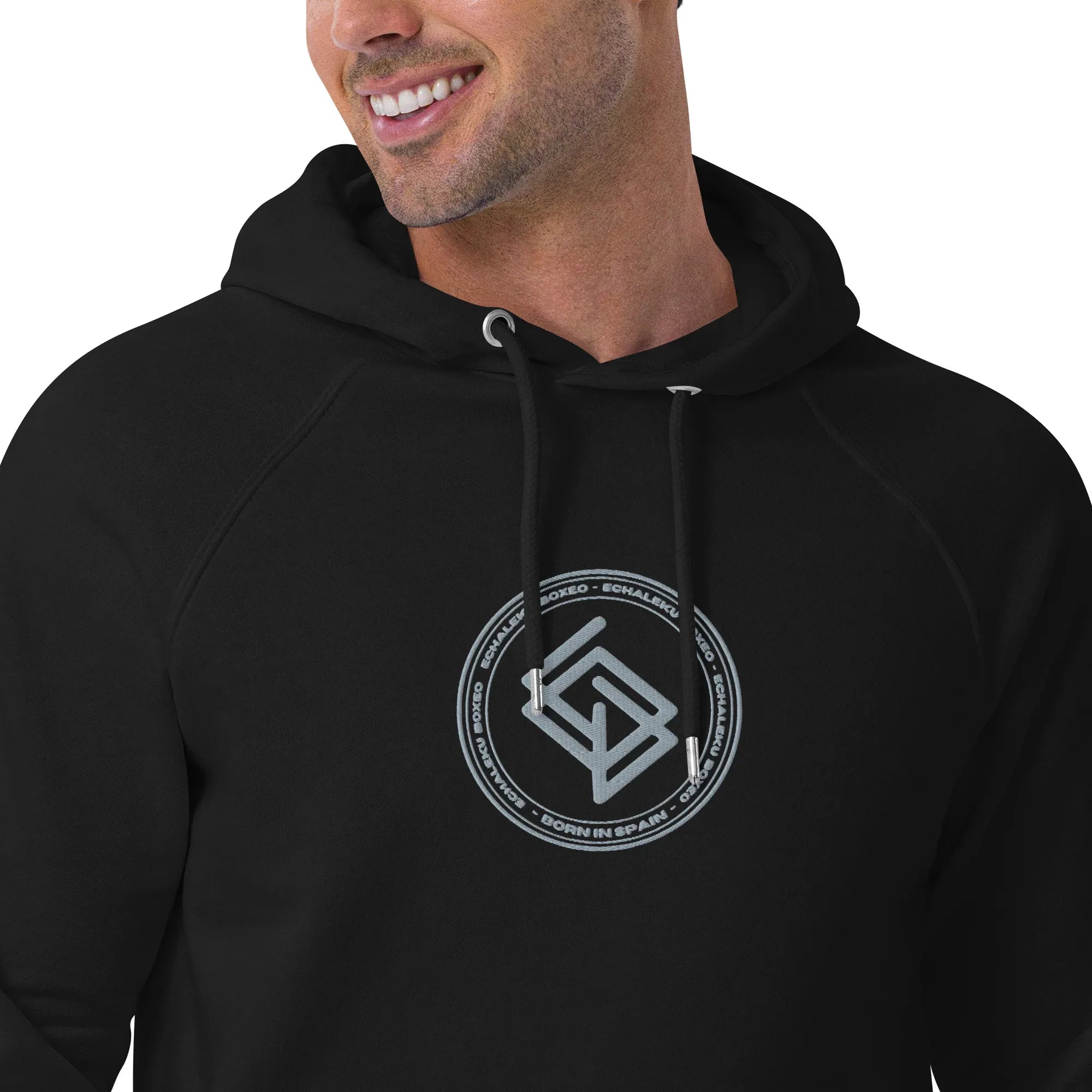 Sudadera Bordada Capucha Unisex Echaleku Boxing Team Silver - Echaleku Boxeo