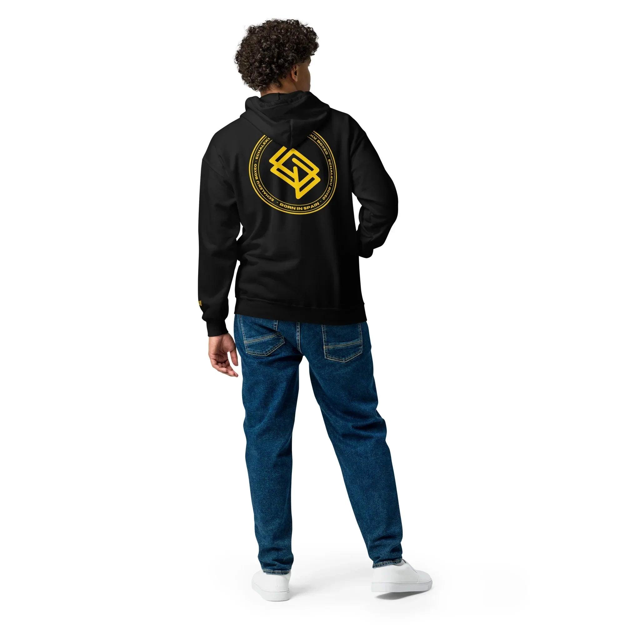 Sudadera Bordada Capucha Cremallera Unisex Echaleku Boxing Team Gold - Echaleku Boxeo