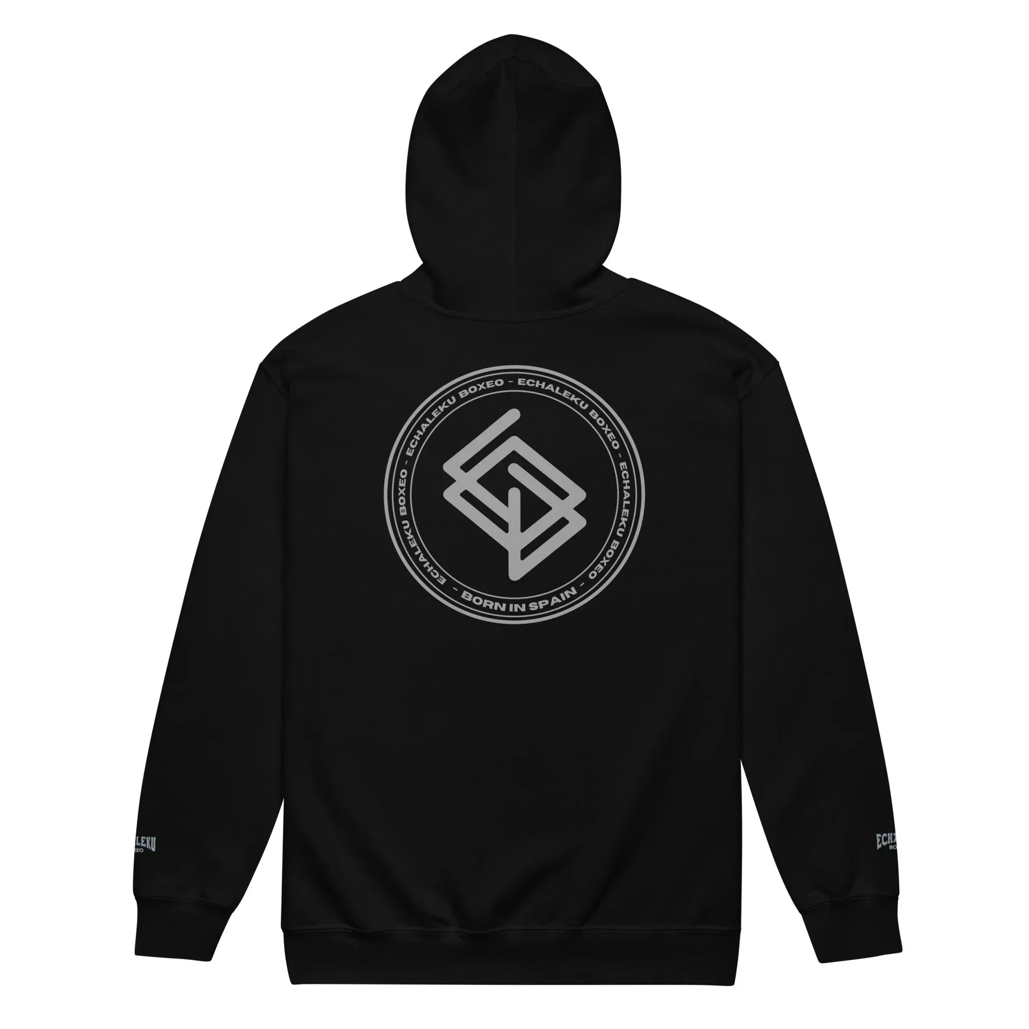 Sudadera Bordada Capucha Cremallera Unisex Echaleku Boxing Team Silver - Echaleku Boxeo