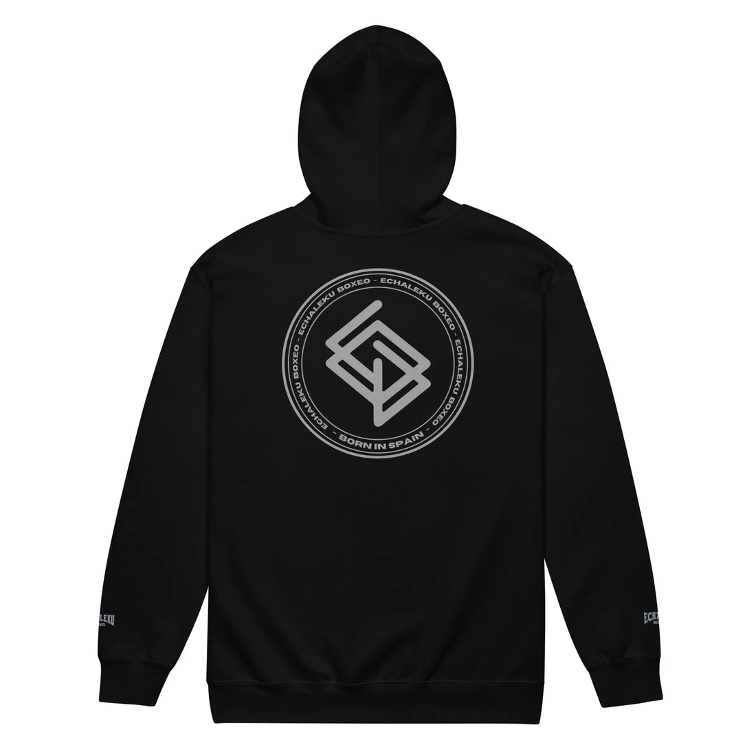 Sudadera Bordada Capucha Cremallera Unisex Echaleku Boxing Team Silver - Echaleku Boxeo