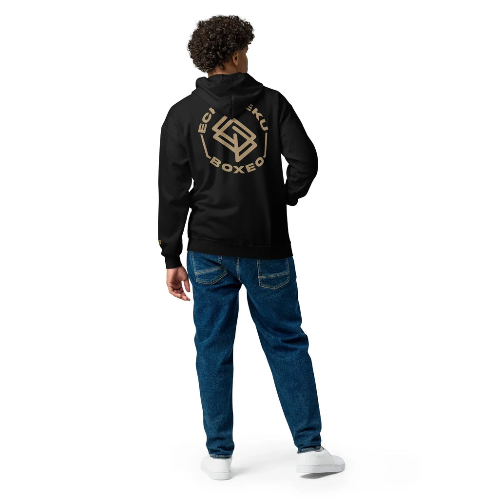 Sudadera Bordada Capucha Cremallera Unisex Logo Ring - Echaleku Boxeo