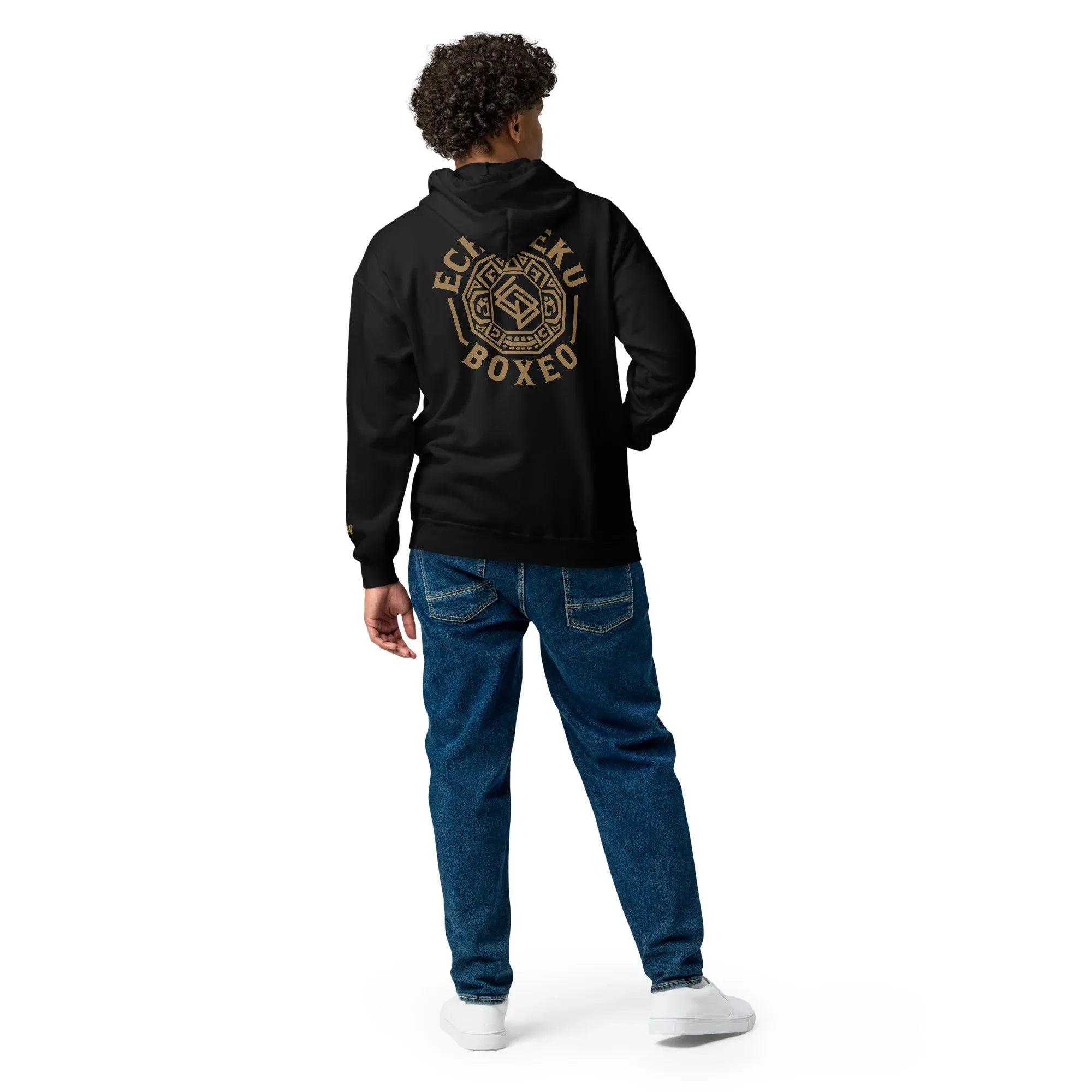 Sudadera Bordada Capucha Cremallera Unisex Logo Ring México - Echaleku Boxeo