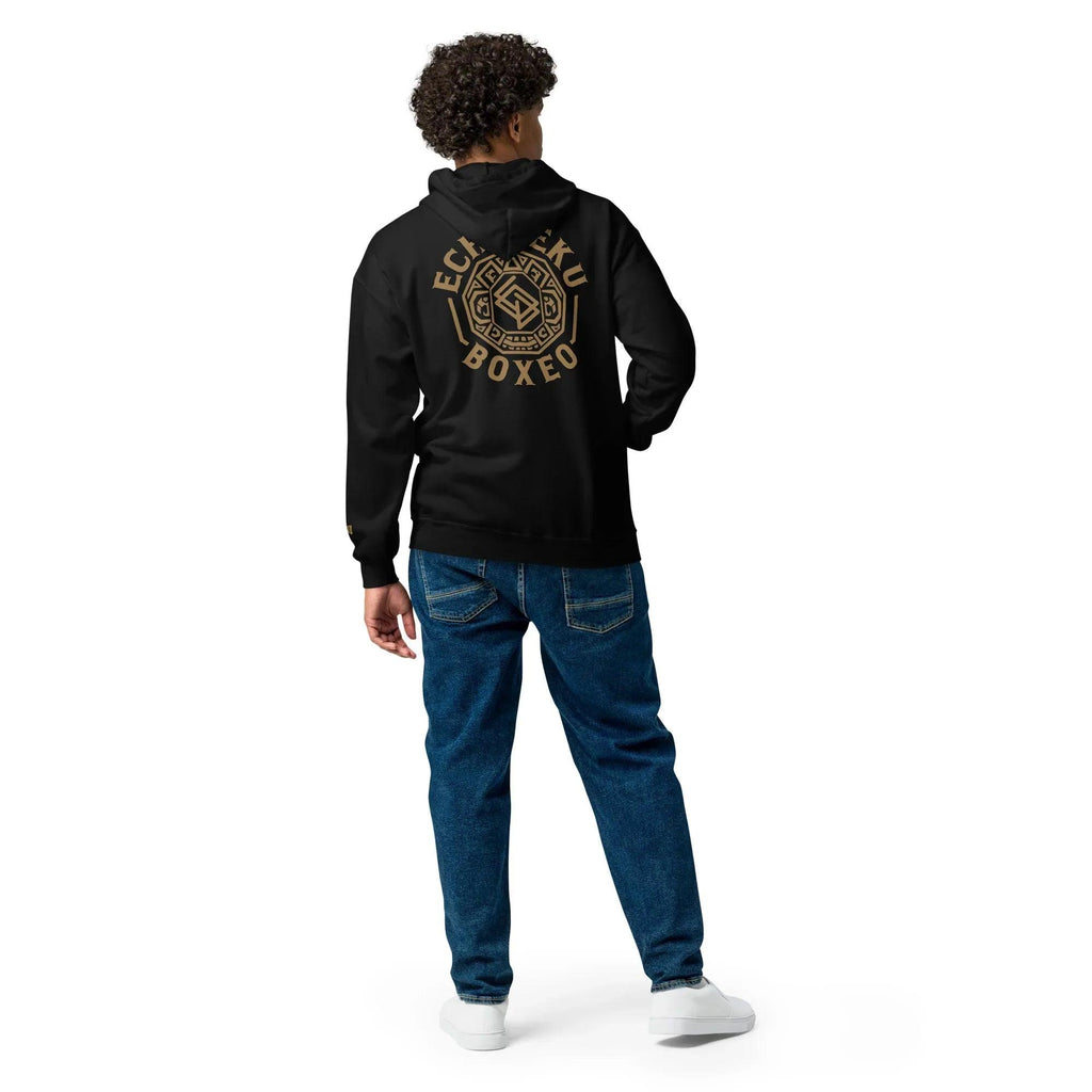 Sudadera Bordada Capucha Cremallera Unisex Logo Ring México - Echaleku Boxeo