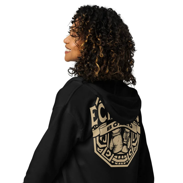 Sudadera Bordada Capucha Cremallera Unisex Guantes México - Echaleku Boxeo