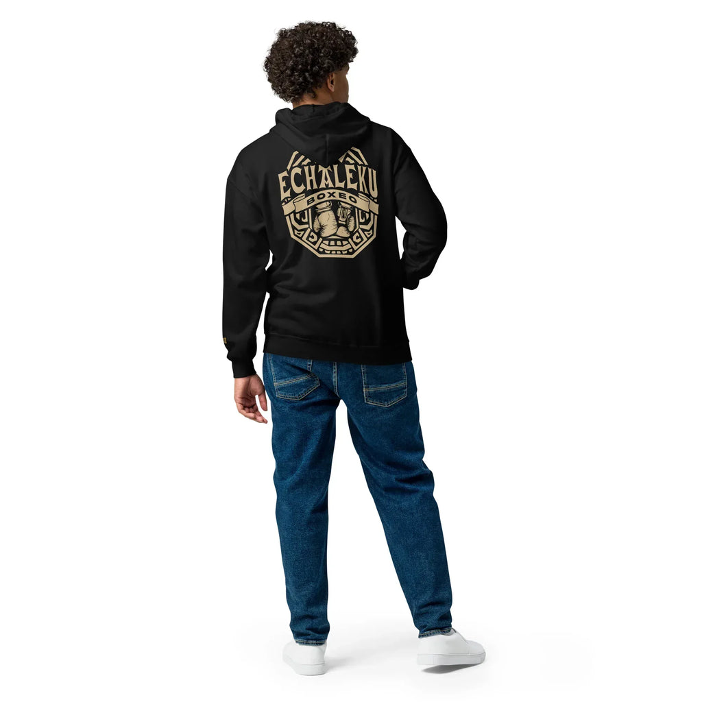 Sudadera Bordada Capucha Cremallera Unisex Guantes México - Echaleku Boxeo