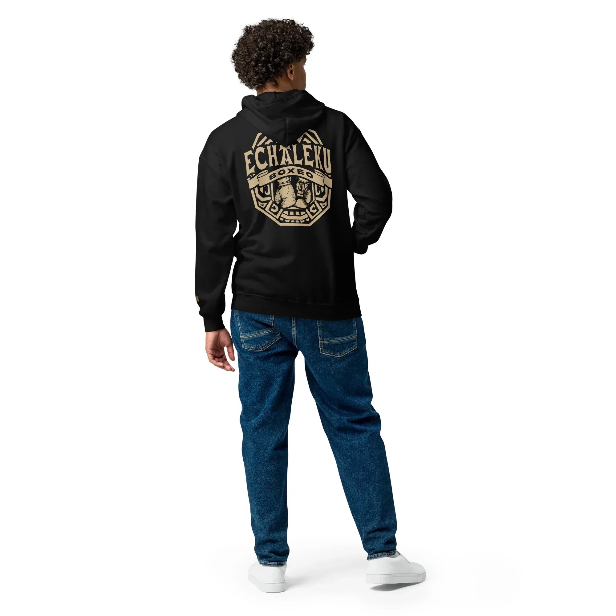 Sudadera Bordada Capucha Cremallera Unisex Guantes México - Echaleku Boxeo