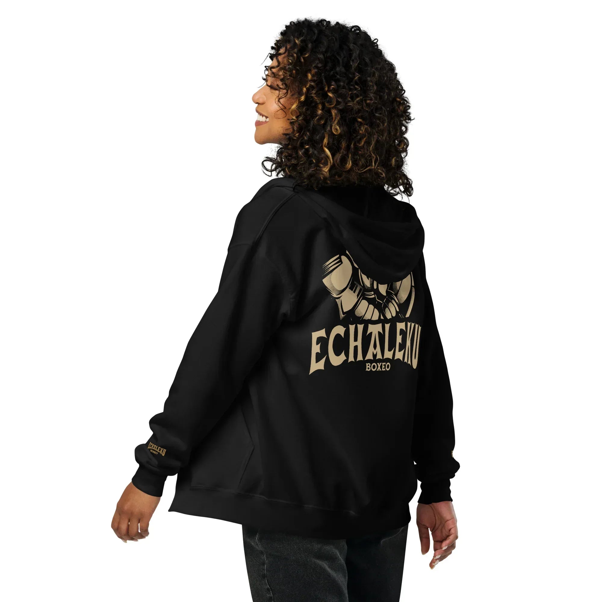 Sudadera Bordada Capucha Cremallera Unisex Robot Boxeador - Echaleku Boxeo