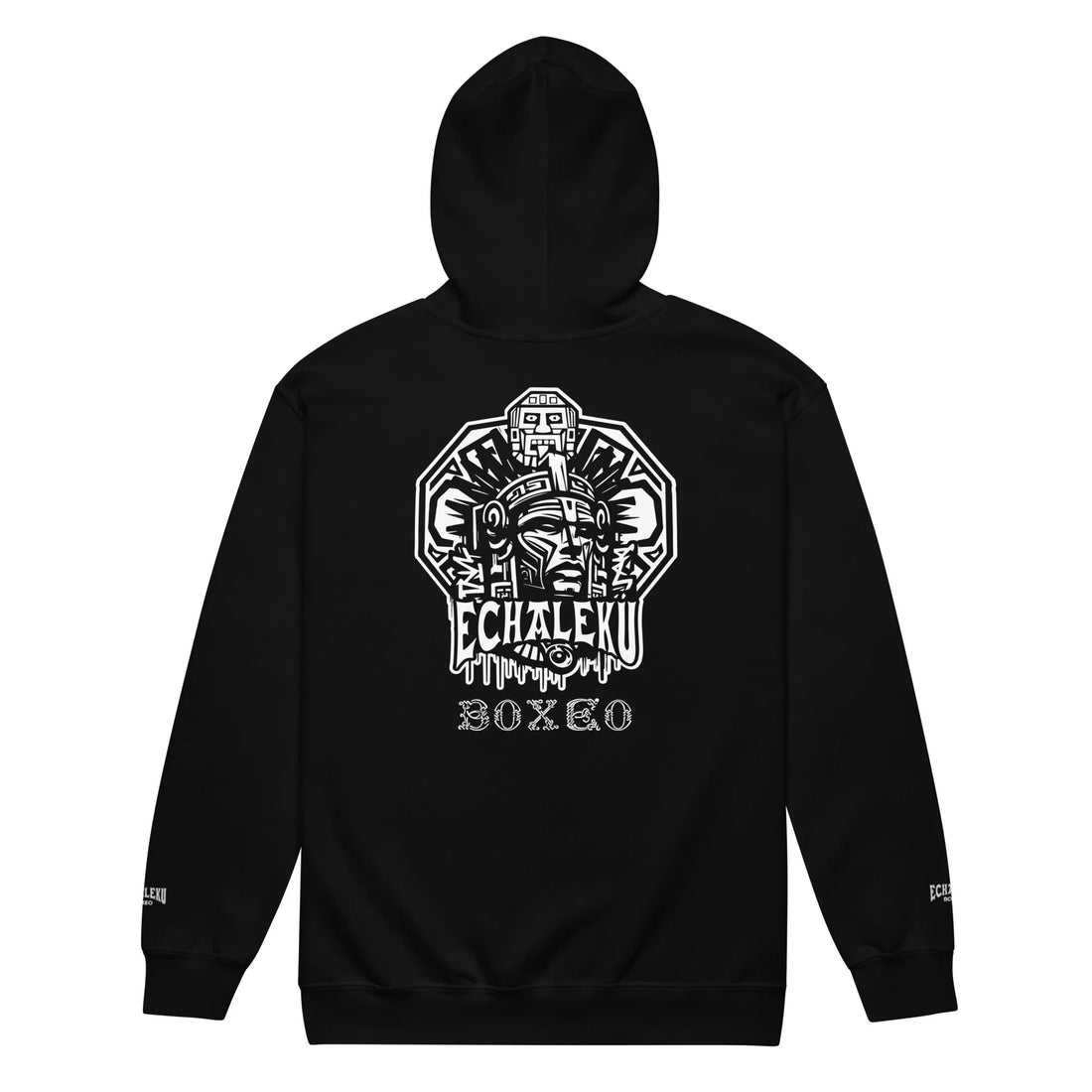 Sudadera Bordada Capucha Cremallera Unisex Cabeza Indio Mexicano - Echaleku Boxeo