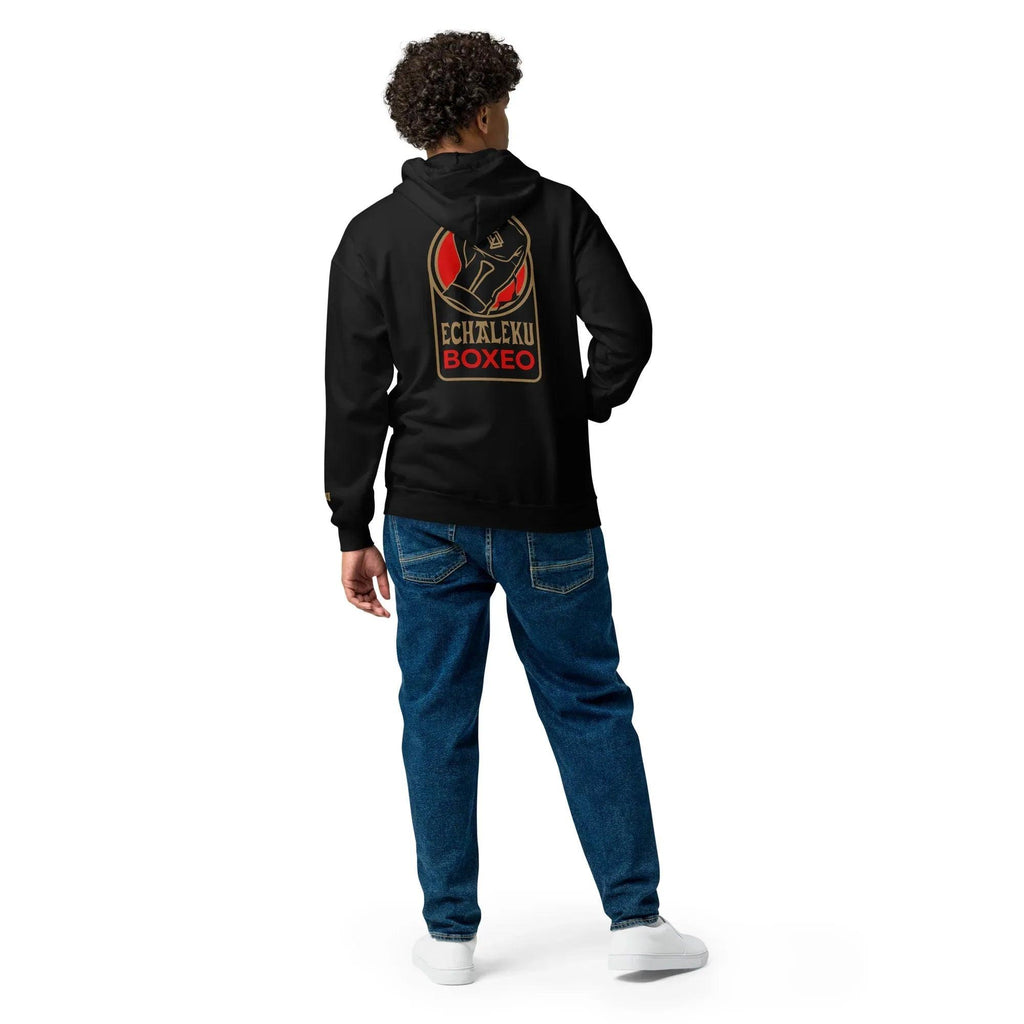 Sudadera Bordada Capucha Cremallera Unisex Guante Rojo - Echaleku Boxeo