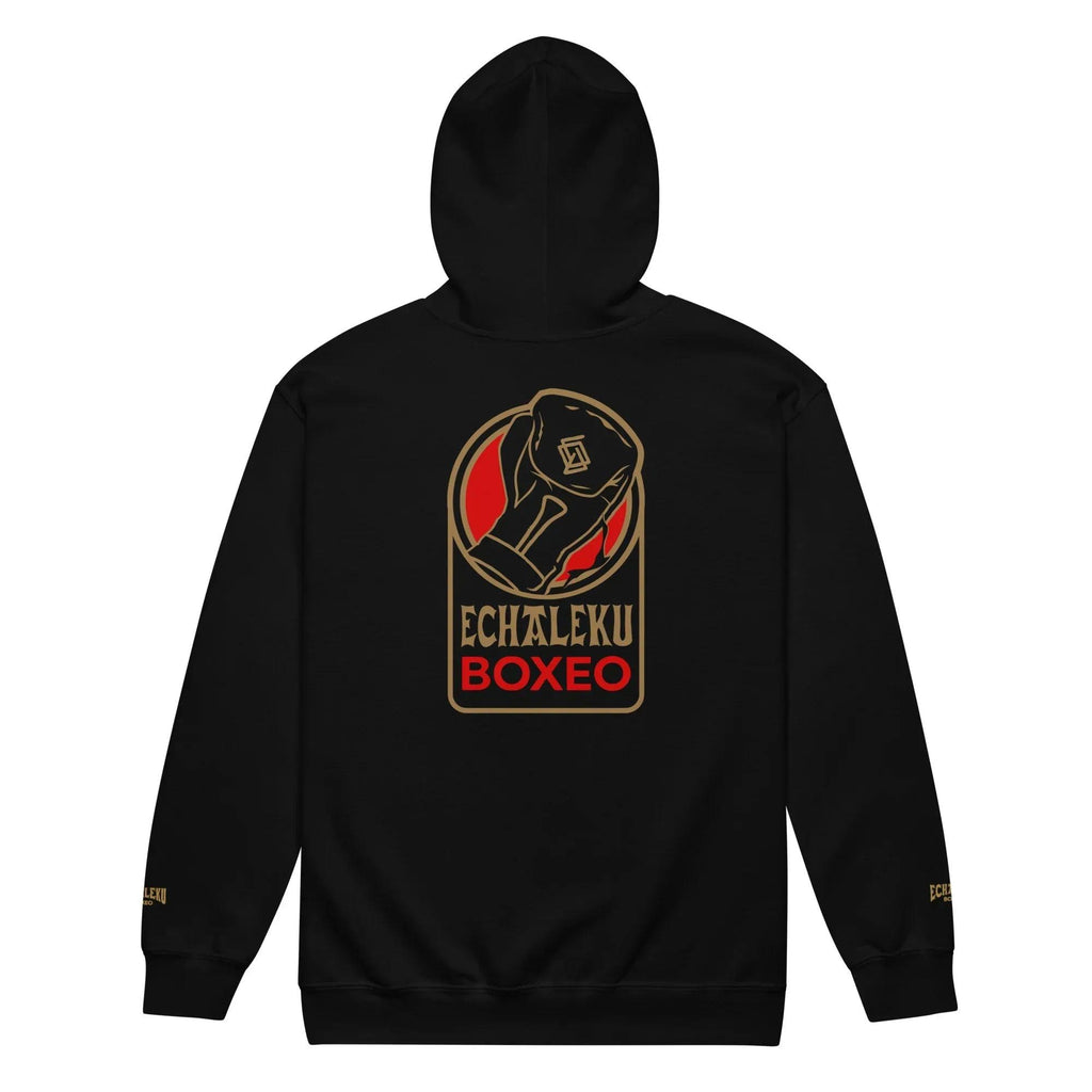 Sudadera Bordada Capucha Cremallera Unisex Guante Rojo - Echaleku Boxeo