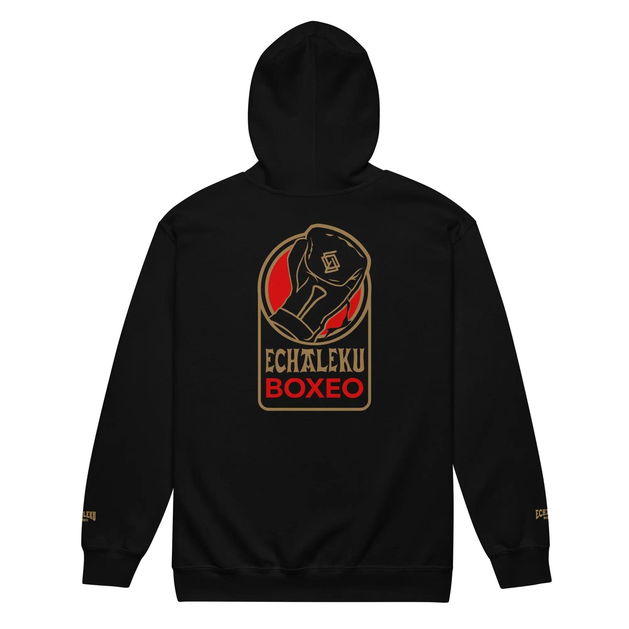 Sudadera Bordada Capucha Cremallera Unisex Guante Rojo - Echaleku Boxeo