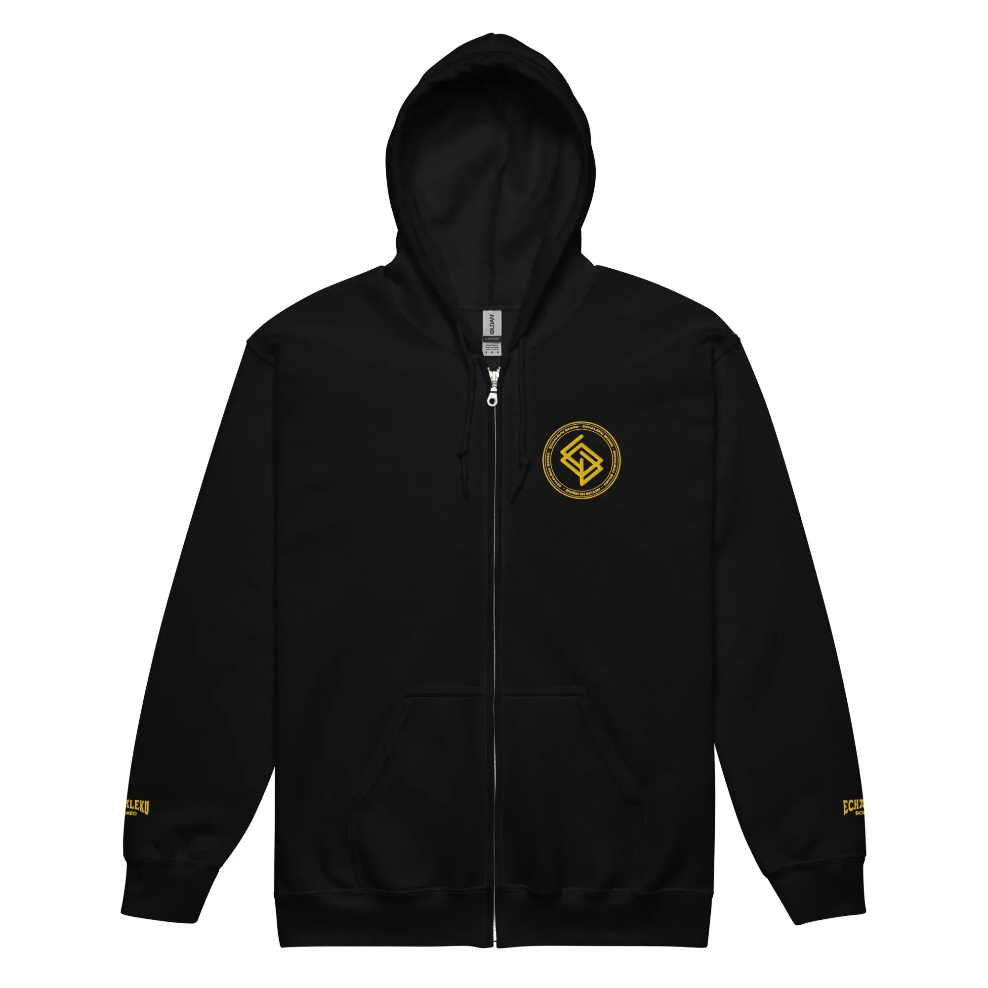 Sudadera Bordada Capucha Cremallera Unisex Echaleku Boxing Team Gold - Echaleku Boxeo