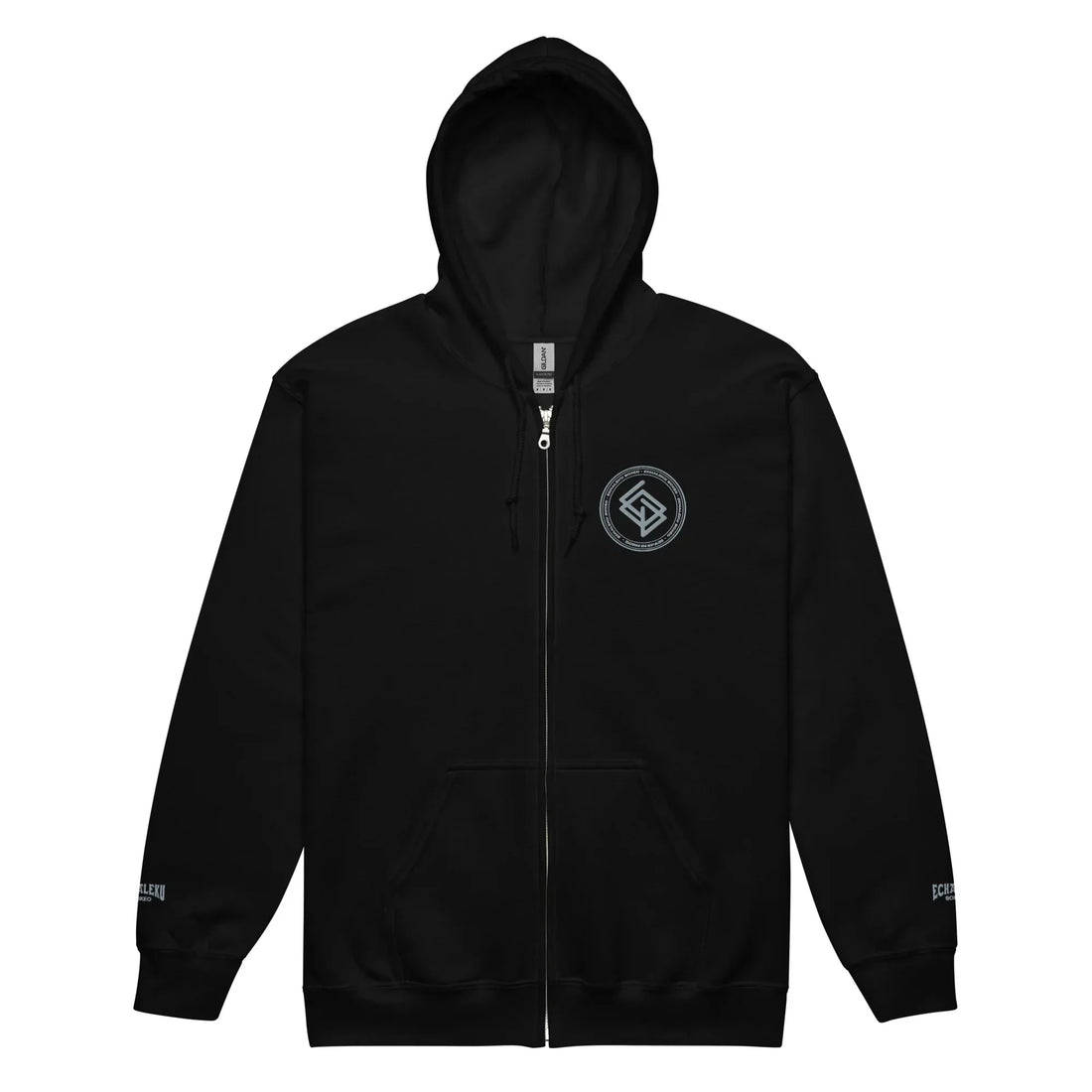 Sudadera Bordada Capucha Cremallera Unisex Echaleku Boxing Team Silver - Echaleku Boxeo