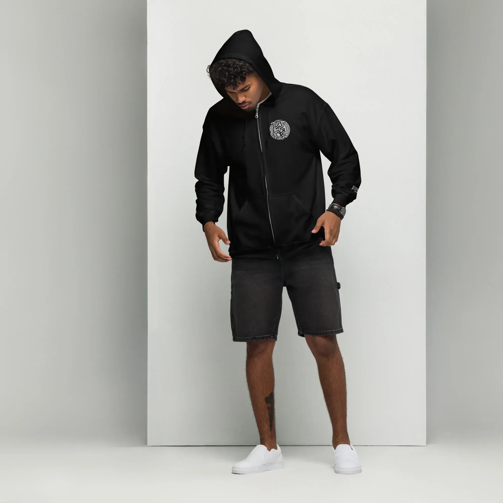 Sudadera Bordada Capucha Cremallera Unisex E-RING - Echaleku Boxeo