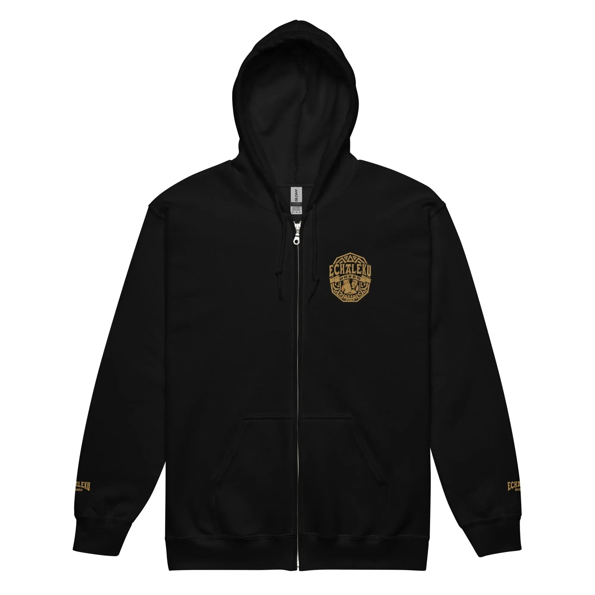 Sudadera Bordada Capucha Cremallera Unisex Guantes México - Echaleku Boxeo