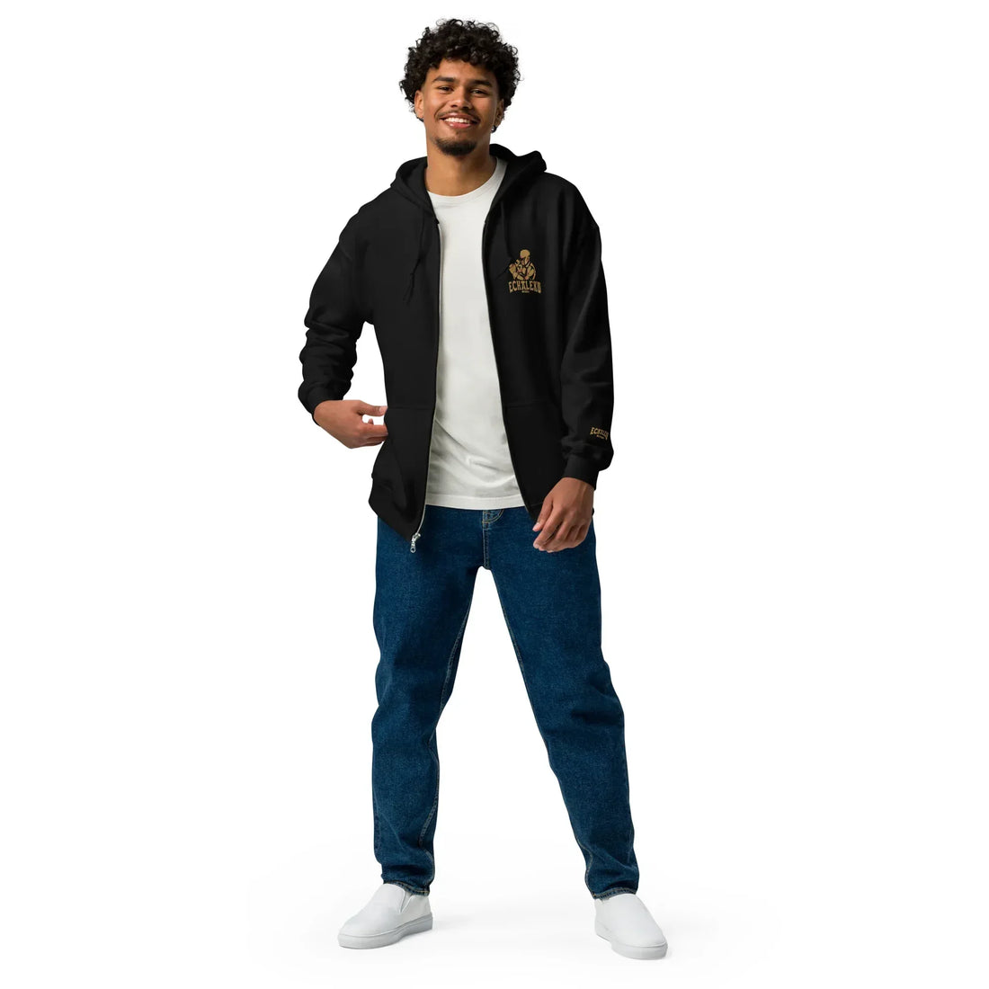 Sudadera Bordada Capucha Cremallera Unisex Robot Boxeador - Echaleku Boxeo