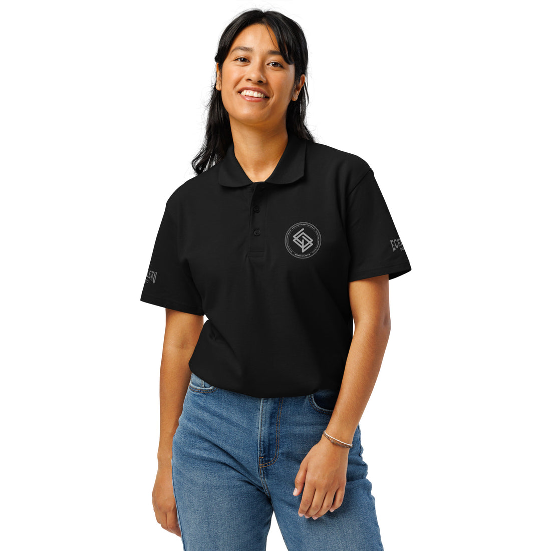 Polo algodón premium UNISEX Casual Echaleku Boxing Team Negro y gris