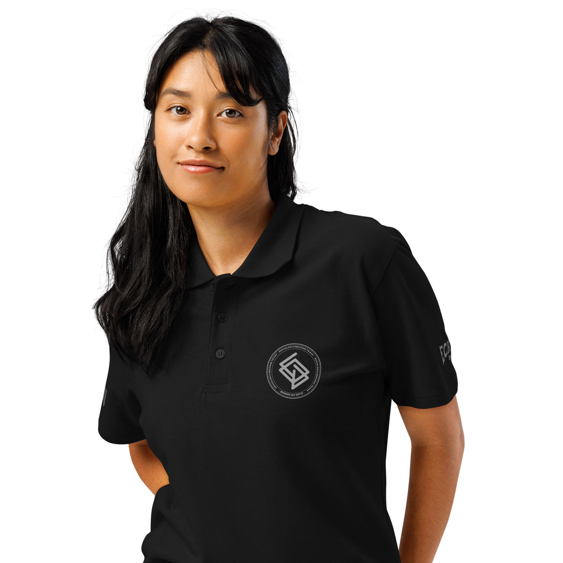Polo algodón premium UNISEX Casual Echaleku Boxing Team Negro y gris