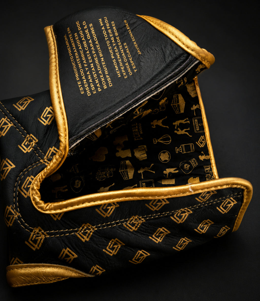 Guantes de boxeo V5 Dark, detalle interior y cierre