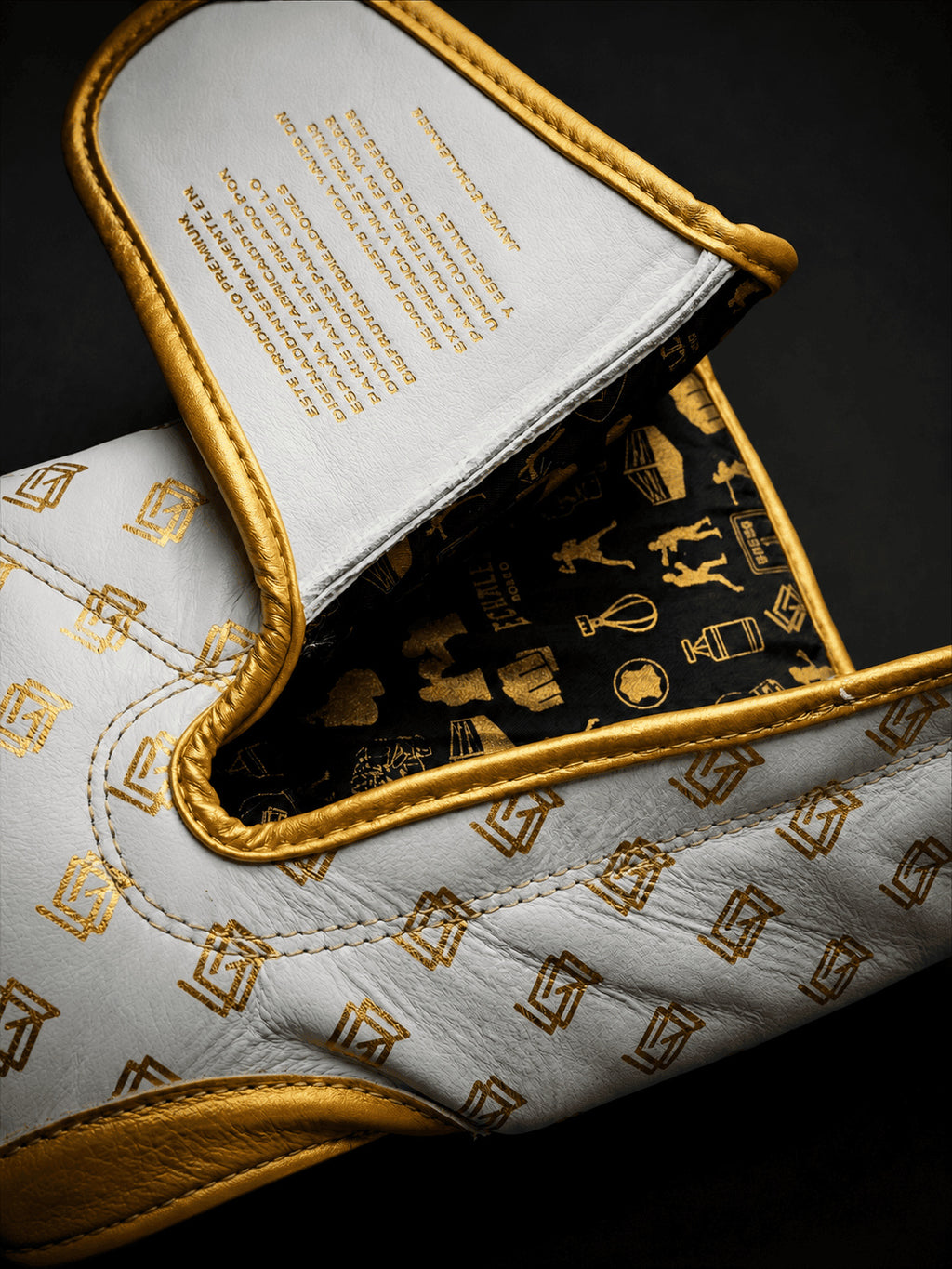 Guantes de boxeo V5 Glacier, detalle interior y cierre