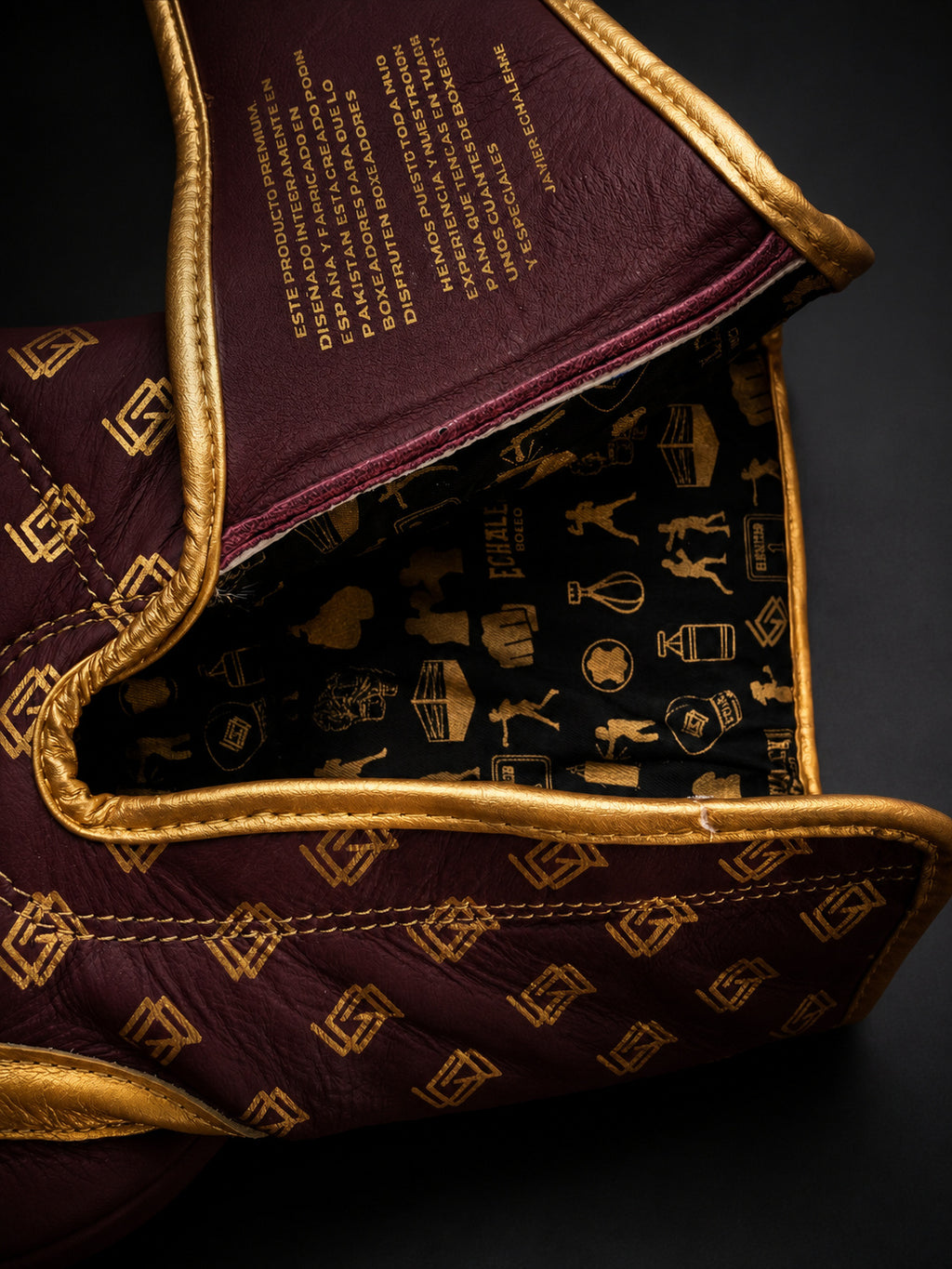 Guantes de boxeo V5 Original, detalle interior y cierre
