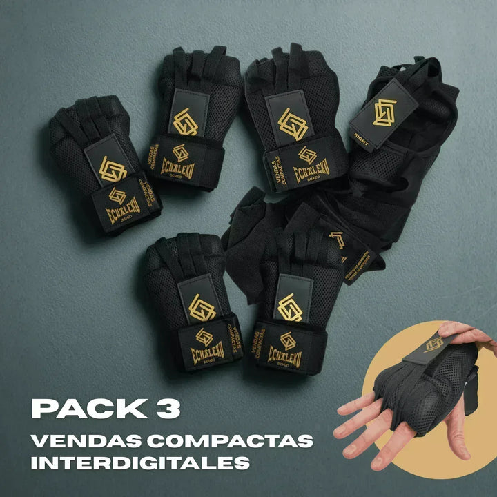(Pack 3) Vendas de Boxeo Compactas Interdigitales (precio especial 28€/par) - Echaleku Boxeo