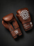Guantes de boxeo Viva México Marrón, vista del dorso y la palma