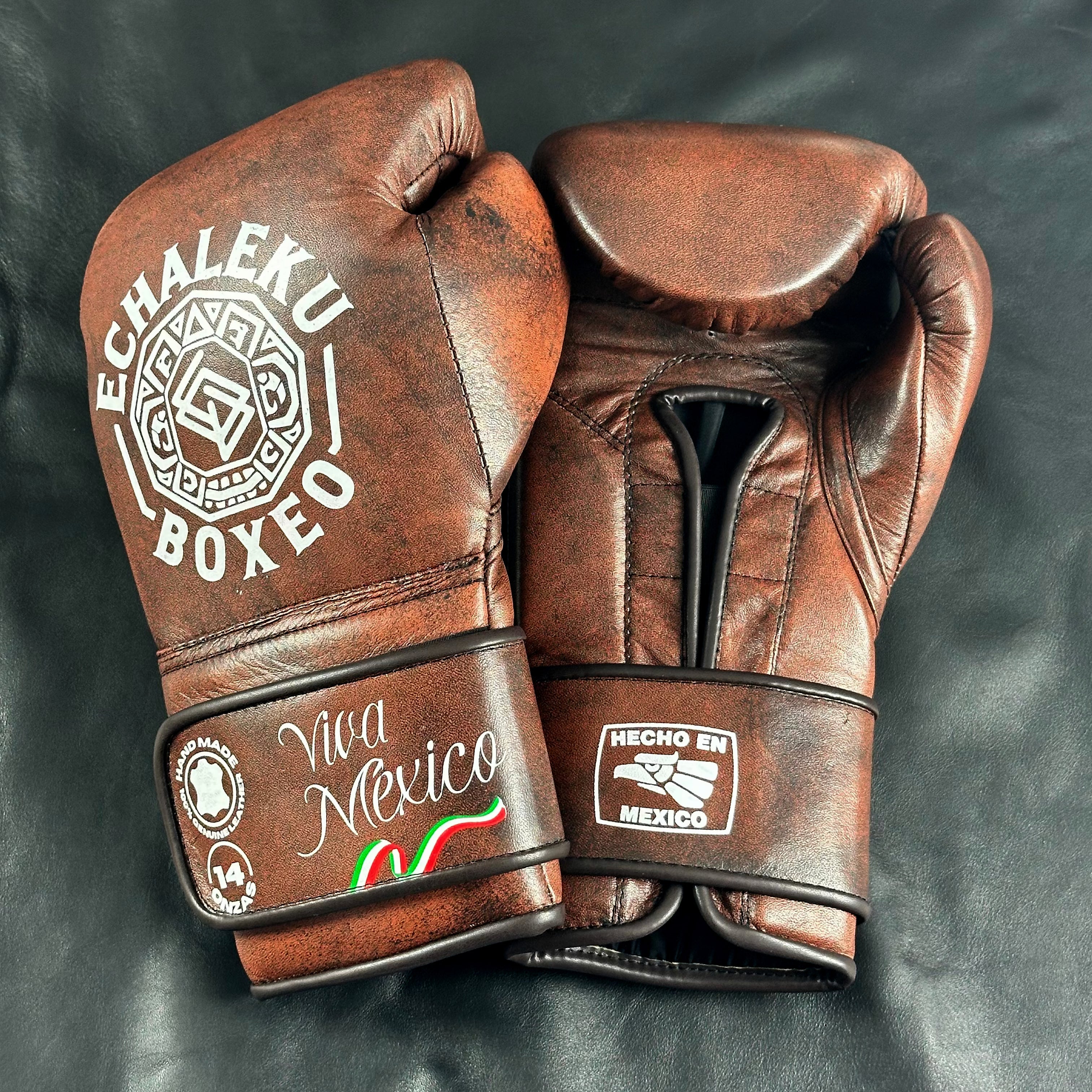 Guantes de boxeo Viva México marrón de Echaleku Boxeo, segunda vista