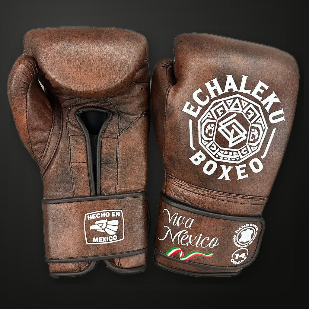 Guantes de boxeo Viva México marrones Echaleku Boxeo, vista 1