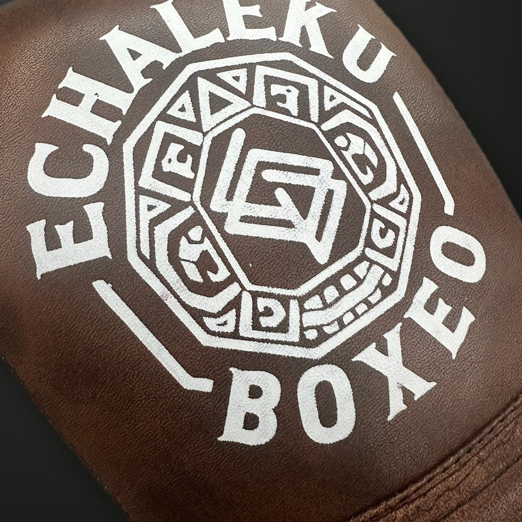 Guantes de boxeo Viva México marrones Echaleku Boxeo, detalle 3