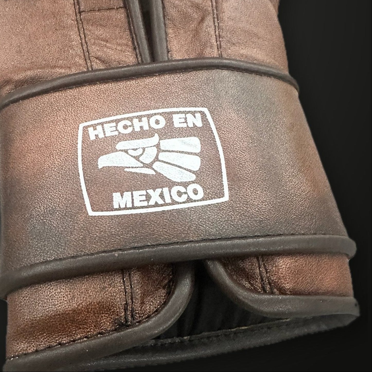 Guantes de boxeo Viva México marrones Echaleku Boxeo, detalle 5